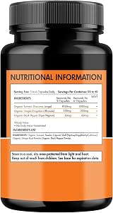 SASH Vitality Turmeric Curcumin 3600mg Organic 120 Capsules Black Pepper Ginger view 3