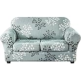 Lamberia Printed Sofa Cover for 2 Cushion Couch High Stretch Sofa Slipcovers 3 Piece Loveseat Slipcover with Two Separate Cushion Covers Elastic Bottom Floral Pattern (Fall, Loveseat)
