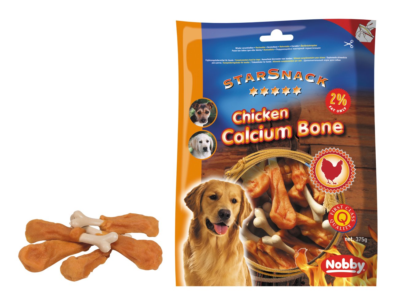 Nobby Starsnack Chicken Calcium Bone, 375 g