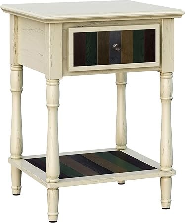Vasagle Nightstand With 1 Colorful Drawer Bedside Table With Turned Wood Legs 1 Storage Shelf Assembly Without Tools End Table For Bedroom White Ulet17wl Amazon Co Uk Kitchen Home