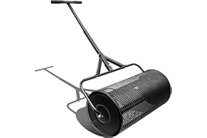 AESRAOU Compost Spreader, Lawn Spreader, Peat Moss Spreader with Upgrade Latches - Durable Metal Mesh Fertilizer Spreaders for Lawn and Garden Multi-Purpose Seed Spreader (T-Black-S)