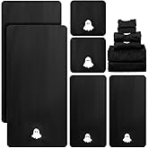 Peryiter 6 Pcs Halloween Bath Towels Set Ghost Embroidered Cotton Bathroom Decors Black White Ghost Hand Towels Absorbent Soft Washcloths for Bathroom Shower Drying Cleaning Halloween Home Decor