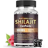 Sugar Free Shilajit Gummies, Supplement for Energy, Brain & Immune Support, 85 Trace Minerals & Fulvic Acid with Ashwagandha, Unisex Sugar-Free Raspberry Flavor