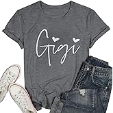 ALLTB Gigi Shirts Women Gigi Heart Graphic Tshirts Cute Grandma Shirt Nana Gifts Tops Casual Holiday Short Sleeve Tee