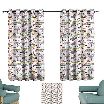 Amazon Com Agoza Doorway Curtains Flamingo 80s Memphis Colorful