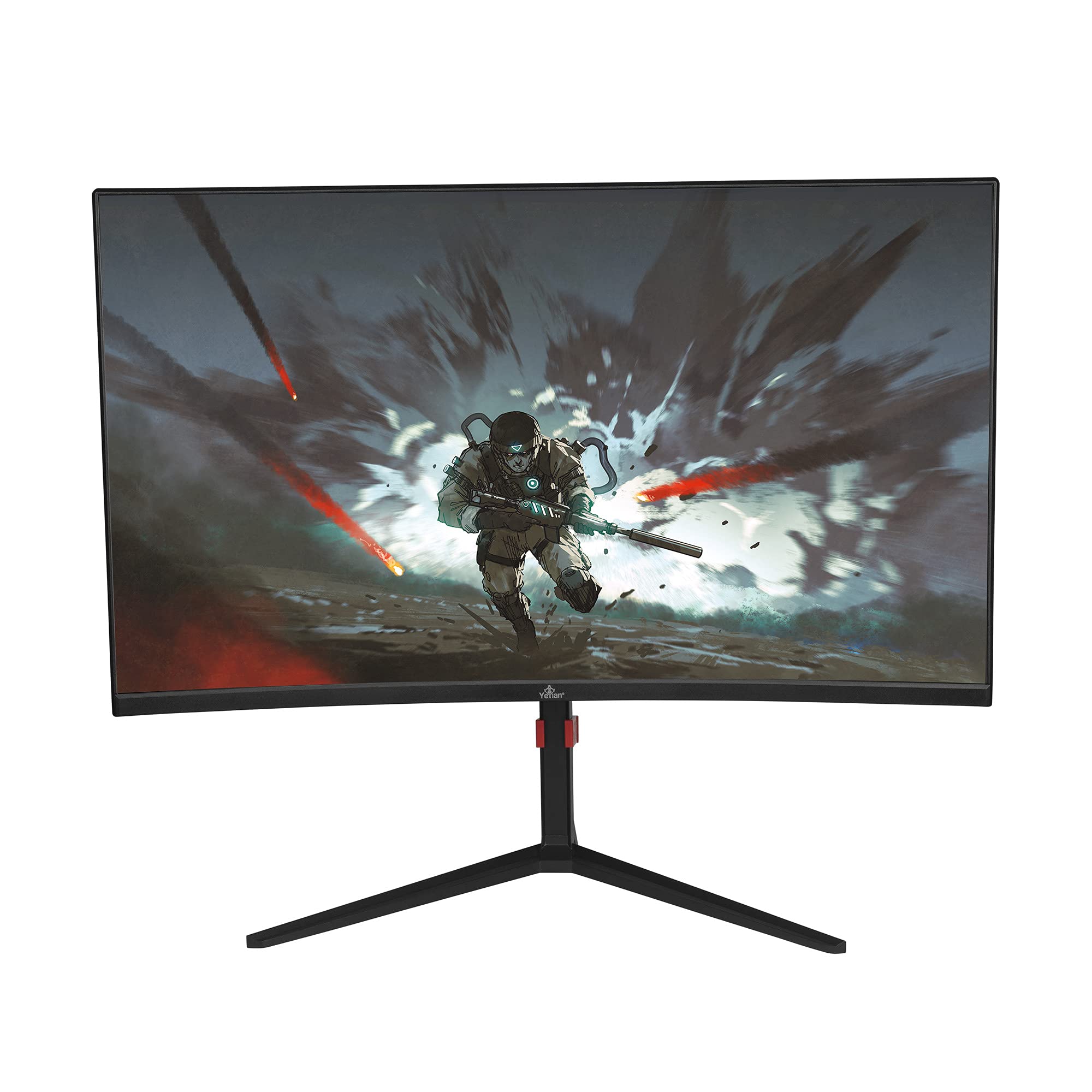 YEYIAN SIGURD 3501 32” Curved 1500 PC Gaming Frameless LED 2K Multistand Monitor, 1440P QHD, 165Hz, 1ms, 2500:1, 16:9, 178°, 16.7M Colors, G-Sync FreeSync, DP/HDMI/USB, Speaker, RGB, Tilt/Height/Pivot