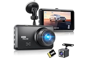 Miden S7 4K Dash Cam Front and Rear, 64G SD Card,2160P+1080P FHD Dual Dash Camera for Cars,176°+160° Wide Angle,3.2'' IPS Screen Dashcam,Loop Recording,G-Sensor,WDR,24H Parking Monitor,Night Vision