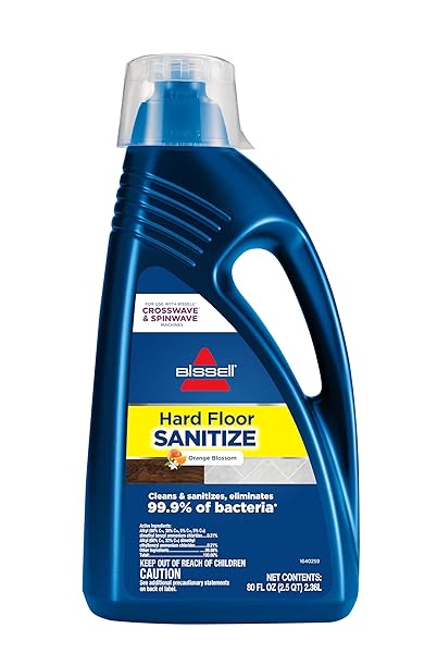 BISSELL HARD FLOOR SANITIZE SOLUTION, FOR USE IN CROSSWAVE AND SPINWAVE, 80OZ, ELIMINATES 99.9% OF BACTERIA