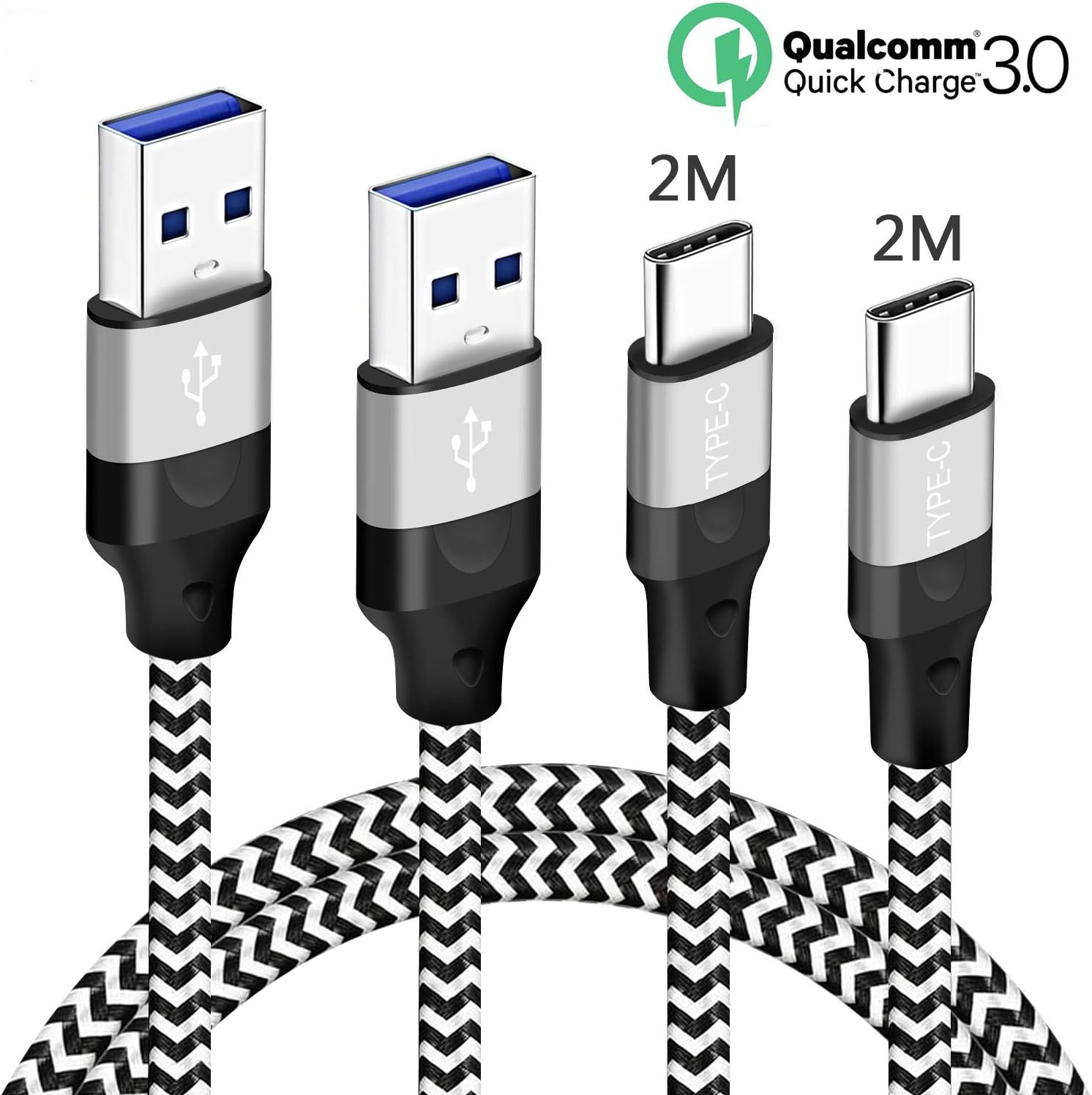 USB C Cable 2M 2M Fast Charge,Charger Charging Lead for Samsung S20 S21 Plus Ultra Fe 5G,A71 A72 A12,A31 A41 A70,Moto Motorola G7 G8 G9 Play Power
