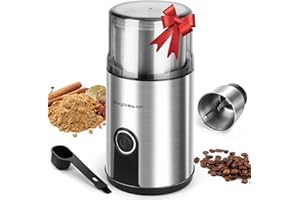 Aigostar Coffee Grinder Electric, 160W Detachable Coffee Bean and Spice Grinders, Stainless Steel Blade & Removable Bowl, Easy Cleaning, 2.6 OZ, Black