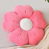Flower Shaped Pillow, Cute Decorative Throw Pillows with Soft Artificial Rabbit Fur for Couch Bed Chair Floor, Christmas Pill