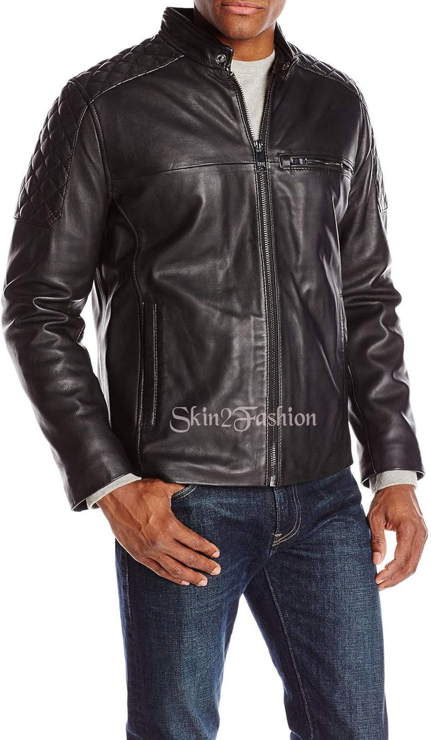 Enjoying Your Shopping Mens Leather Jackets Motorcycle Bomber Biker Genuine Lambskin 357 Xl Black At Men S Clothing Store Best Quality Gym Gardik New Thesp Sch Gr