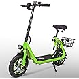 Phantomgogo Electric Scooter for Adults Foldable Scooter with Seat & Carry Basket E-Scooter with Brushless Motor 15MPH 265lbs Max Load E Mopeds for Adults Commuter