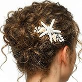 Brishow White Starfish Hair Clip with Pearl and Seashell, Beach Wedding Hair Accessories for Women