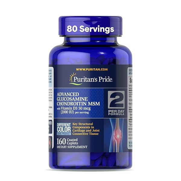 PURITAN’S PRIDE ADVANCED GLUCOSAMINE CHONDROITIN MSM WITH VITAMIN...