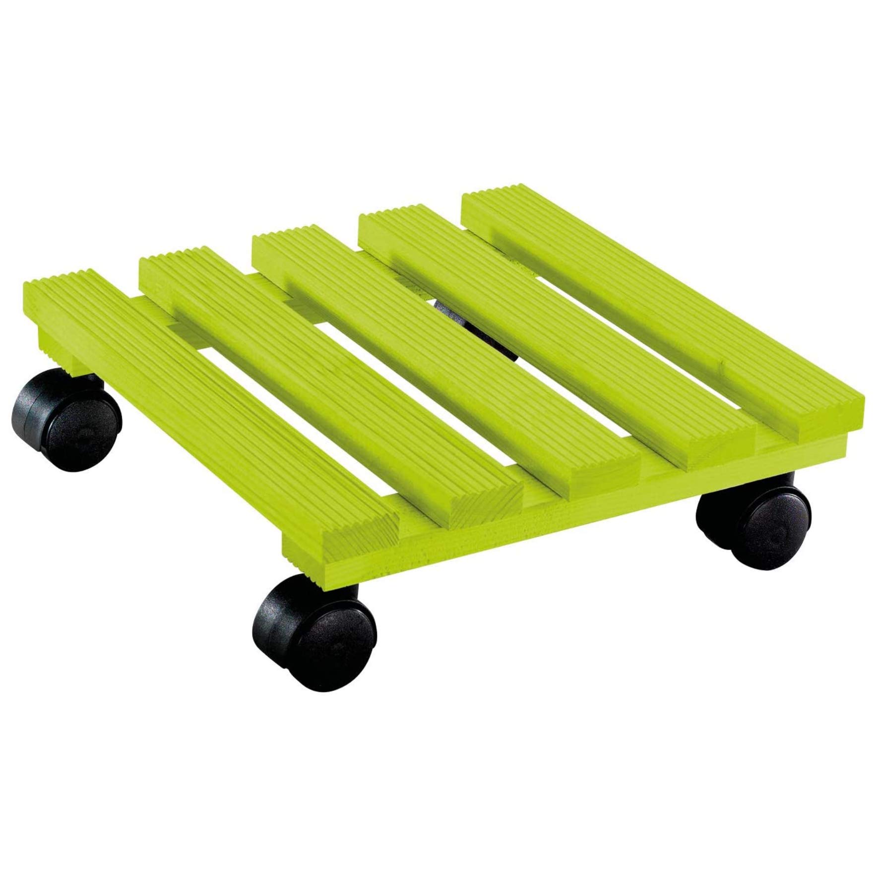 WAGNER Plant trolley COUNTRY 29 x 29 x 8 cm I For indoor use I Non-slip rolling board I Made of FSC®-certificated solid wood, lime green coloured I Load capacity 100 kg I Made in EU - 20019501