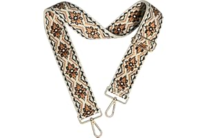 LINKSANDT Purse Straps Replacement Crossbody, Bag Strap Guitar Straps for Handbags, Shoulder Strap for Bag with Embroidery Pattern