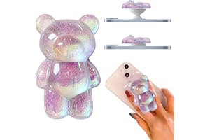 SiLnmLih 3D Gummy Bear Phone Grip Stand Cute Gummy Bear Style Expandable Collapsible Mobile Phone Grip Stand Holder Comfortab