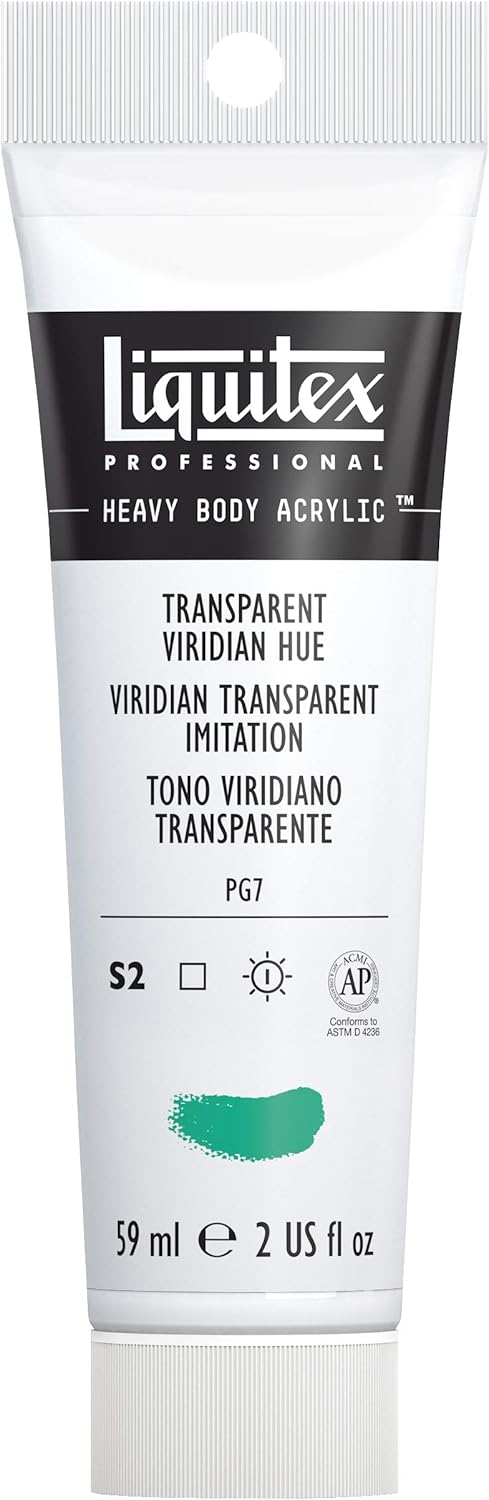 Liquitex Professional Heavy Body Acrylic Paint 59 ml tube, Transparent Viridian Hue, 59.15 ml (Pack of 1)