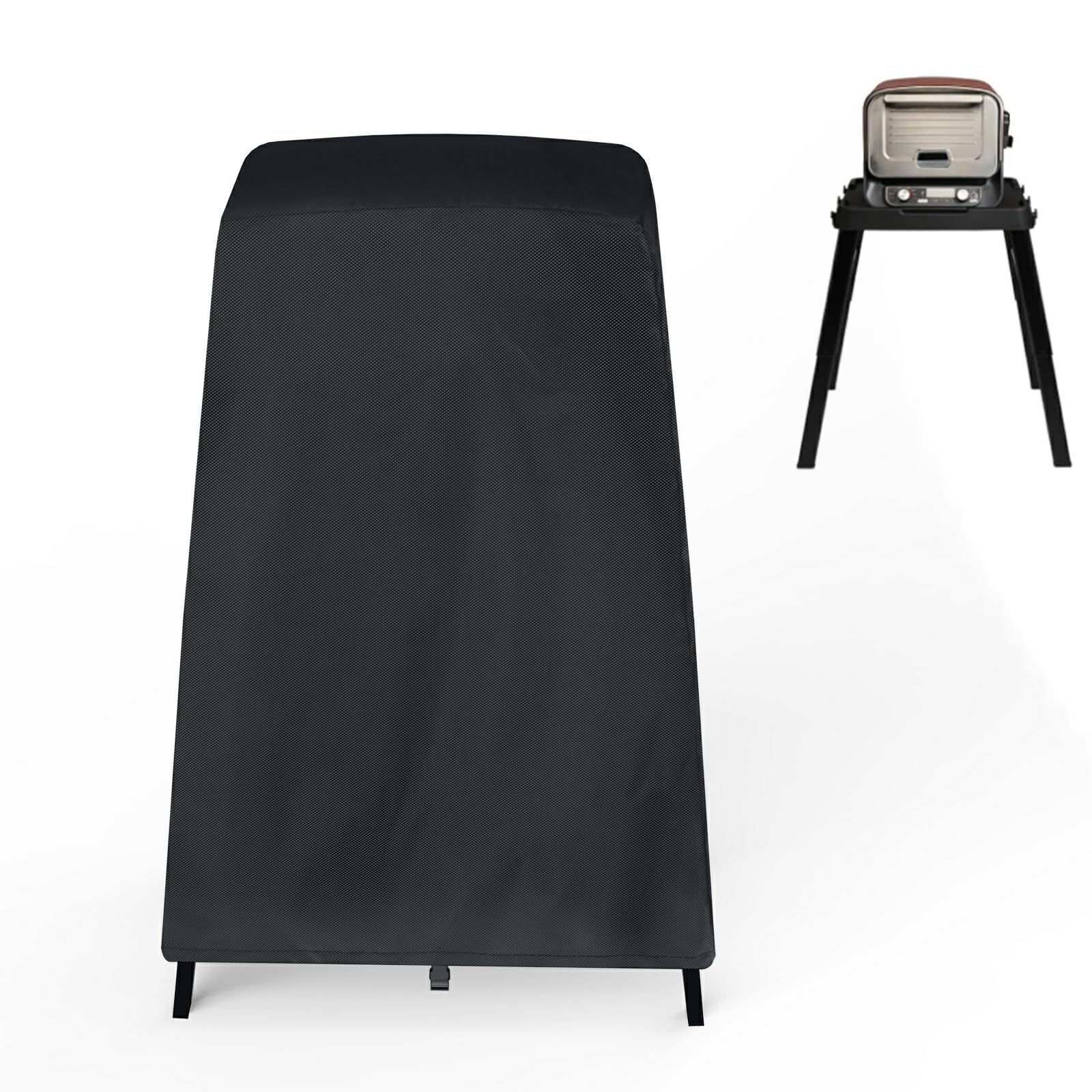 Cover for Ninja Woodfire Outdoor Oven OO101 Series on Its Stand, Pizza Oven Cover with Bottom Fixing Band, Weather Resistant Pizza Oven Accessories, Black