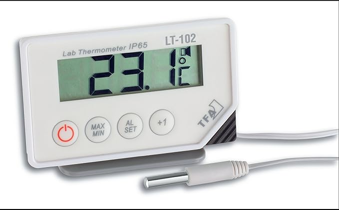 TFA Dostmann LT-102 Profi-Digitalthermometer, 30.1034, mit Kabelfühler, wasserdicht IP65