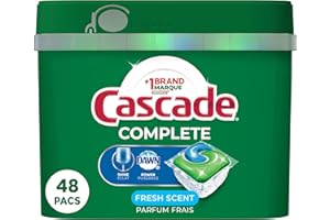 Cascade Dishwasher Detergent Pods, Complete Actionpacs Dishwasher Pods, Fresh Scent, 48 Count