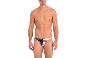 Gary Majdell Sport Men's USA Ultra Greek Bikini Freedom Swimsuit with Contour Pouch