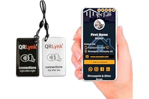 QRLynk® Smart Mini Card with NFC - Tap & QR Scan to Share Info - Compatible with iPhone & Android - Unique Networking Tool & Gift- No App, No Subs.