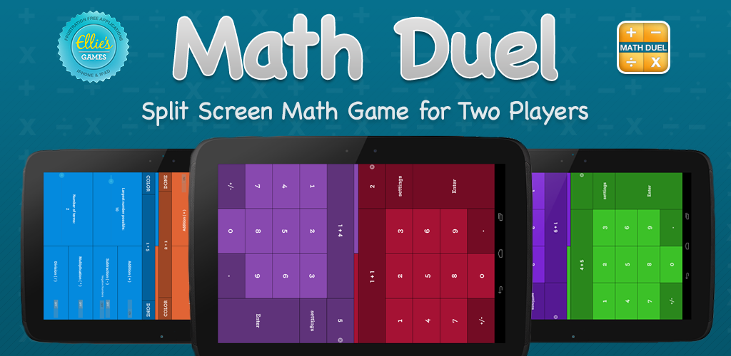 Math Duel Two Player Split Screen Mathematical Game for Kids and