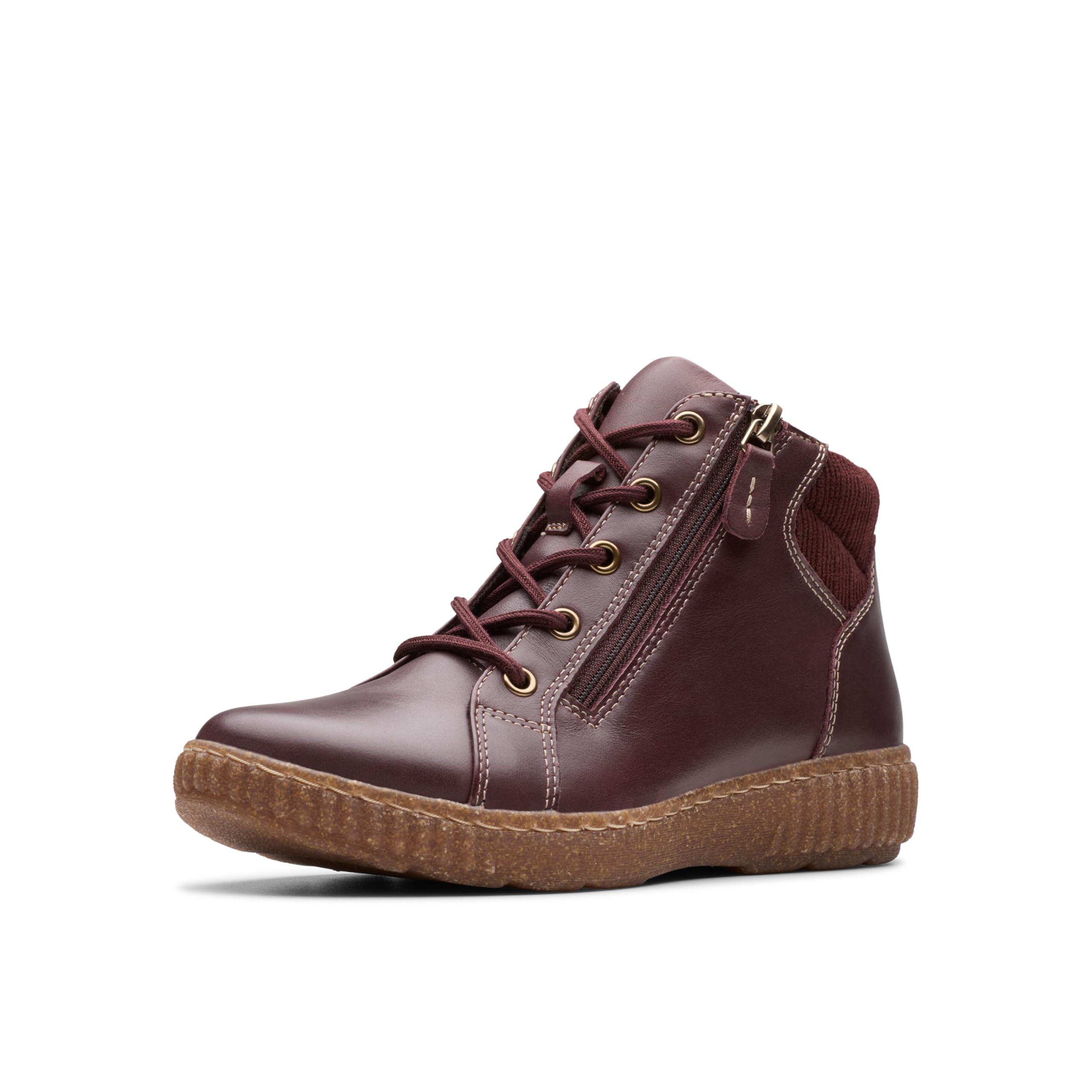 Clarks Women’s Caroline Park Ankle Boot, Wine Combi, 7.5