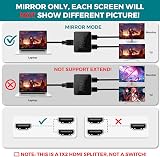 GLOBAL TECH HDMI Splitter 1 in 2 Out 4K Mirror Only Dual Display view 4