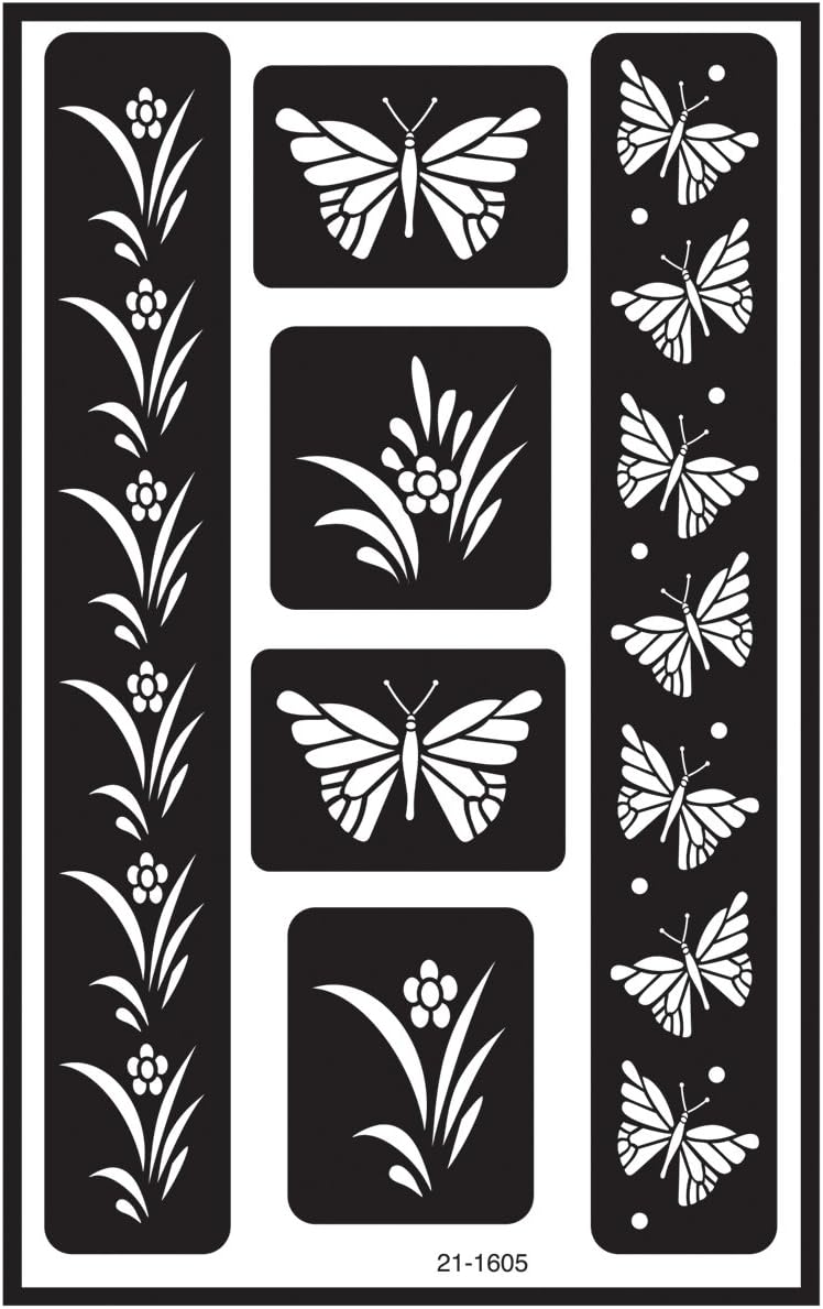 Armour Products Over 'N' Over Reusable Stencils 5"X8"-Butterfly
