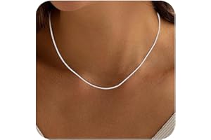 ASHINE 925 Sterling Silver Box Chain Necklace for Women, 1mm 0.8mm Italian Chains, Dainty & Sturdy Necklace with Silver Polishing Cloth Available in 16-36 Inch