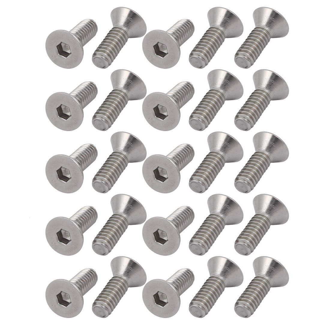 Sourcingmap 1/4-20 x 3/4" 304 Stainless Steel Flat Head Hex Socket Cap Screw 25pcs โ image 1