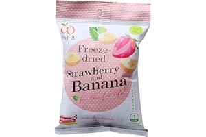 PUMKINHEALTHYSNACKS Wel-B Freeze-dried Strawberry and Banana, Freeze-dried Fruit Snack Unsweetened and 0% Fat, Real Healthy Snack 15g.