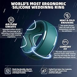 Egnaro Men's Silicone Rings 10mm Wide 2.5mm