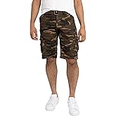 X RAY Mens Cargo Shorts Camo & Solid Colors 12.5" Inseam Knee Length Classic Fit Multi Pocket (Big and Tall Shorts for Men), Double Stitch Brown Camo, 36