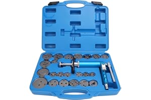 ANGCHUN 24PCS Pneumatic Brake Caliper Piston Wind Back Compression Spreading Tool Kit for Brake Pad Replacement, Heavy Duty Brake Piston Caliper Compression Tool Set with 22 Adapters Fits Most Vehicles
