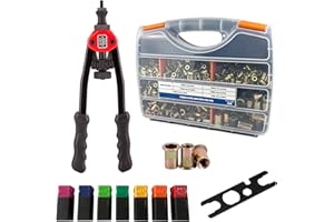 TR TOOLROCK 860pcs Rivet Nut Assortment Kit and 13" Rivet Nut Gun Kit, Metric M3 M4 M5 M6 M8 M10 M12 Steel Rivet Nut Set, Rivet Nut Tool with Rugged Carrying Case