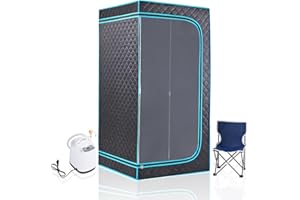 HOMSIDO Full Size Portable Steam Sauna Kit,Fold-able Sauna for Home -Personal Home Spa with 2.6L&1000W Steam Generator Remote Control,Fold-able Sauna Chair