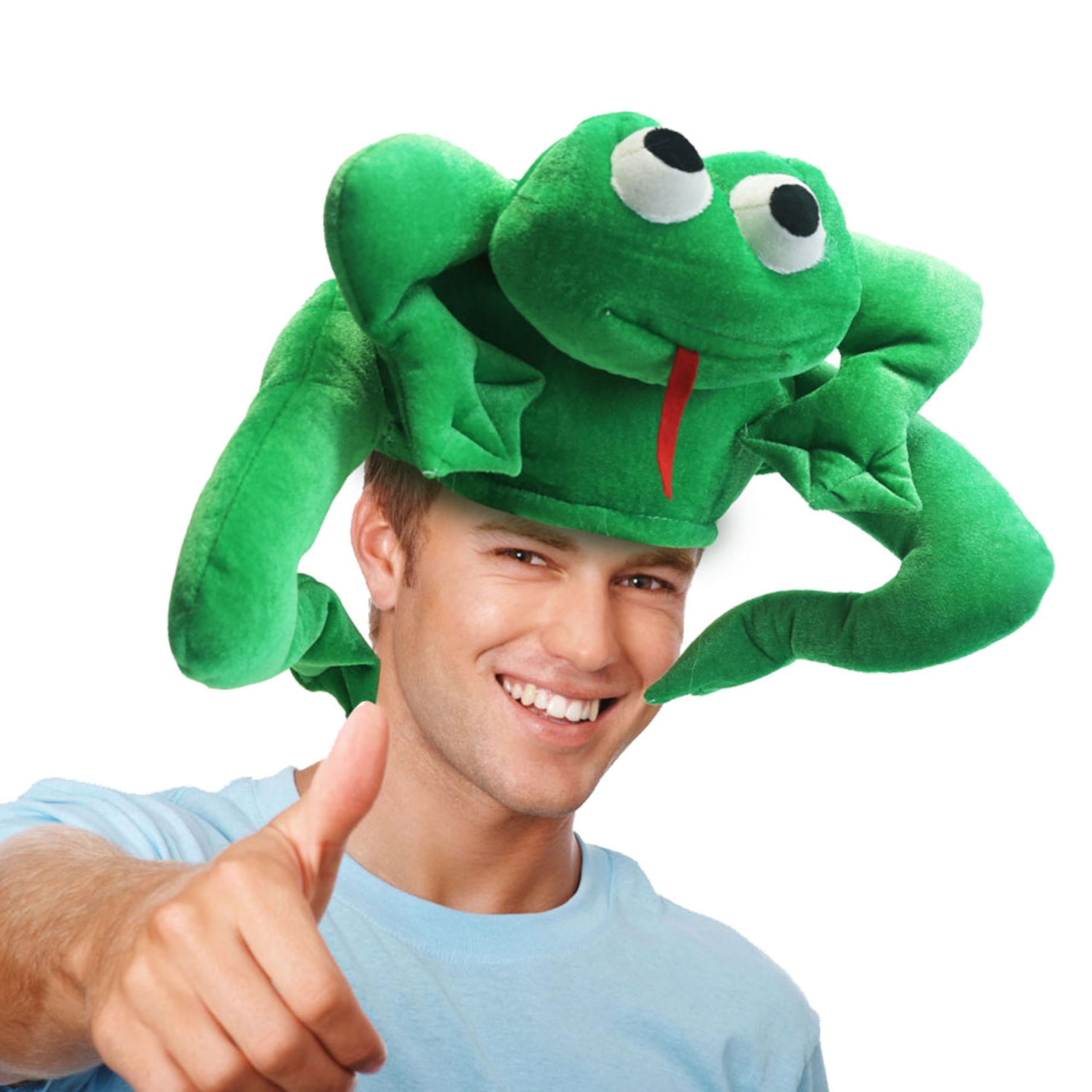 Hooin Frog Hat. Handmade Frog Costume Party Hat. Adult Size Costume Headwear.