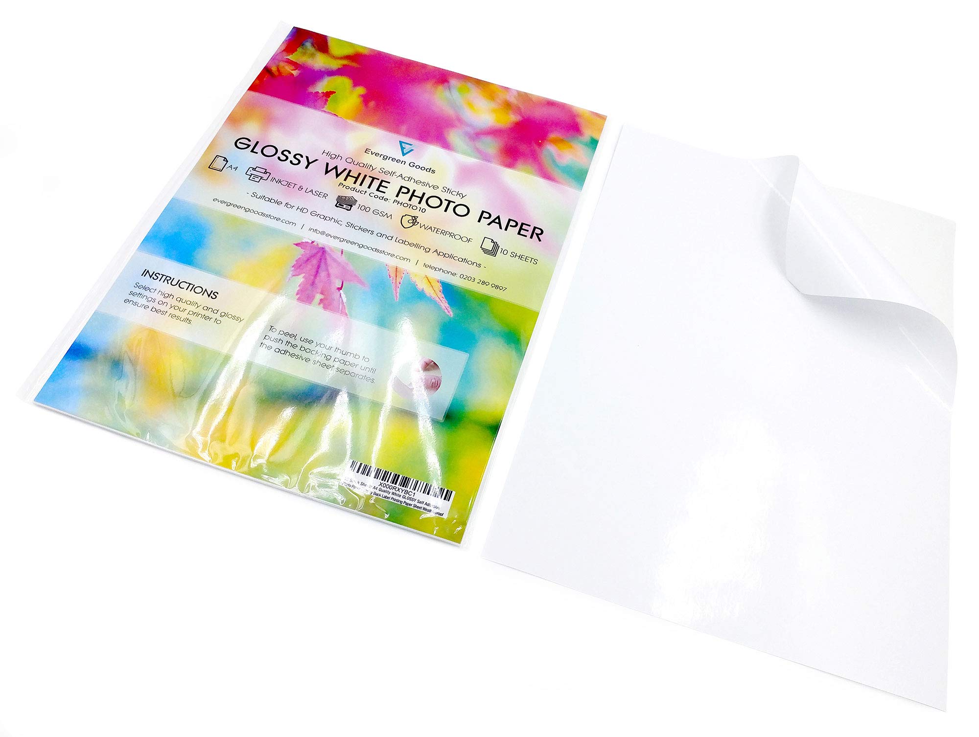 sticky back printer paper