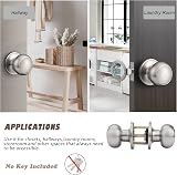 Probrico Brushed Nickel Passage Door Knobs 5 Pack Stainless Steel Interior view 3