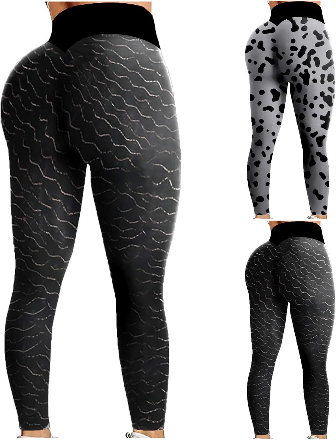 Women's Sexy TIK Tok Leggings Plus Size Retro Print High Waist Scrunch