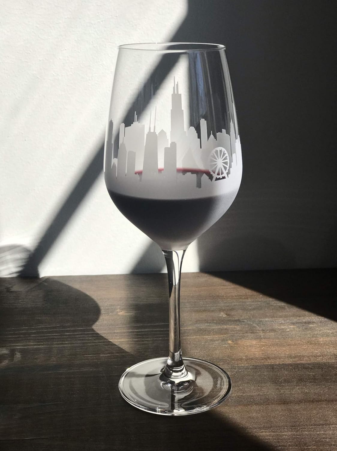 Chicago City Skyline Stemmed Wine Glasses (set of 2