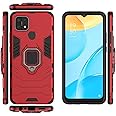 Case for Oppo A15 Case Cover,Magnetic Car Mount Bracket Shell Case for Oppo A15 CPH2185 Case Red