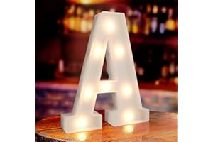 ISTHKUBW Marquee Letters, Led Letter Lights, 26 Alphabet Battery Powered LED Light Up Name Sign, Decorative Lighted Standing Letters for Graduation Party Night Light Wedding Birthday Room Wall Decor (Letter A)