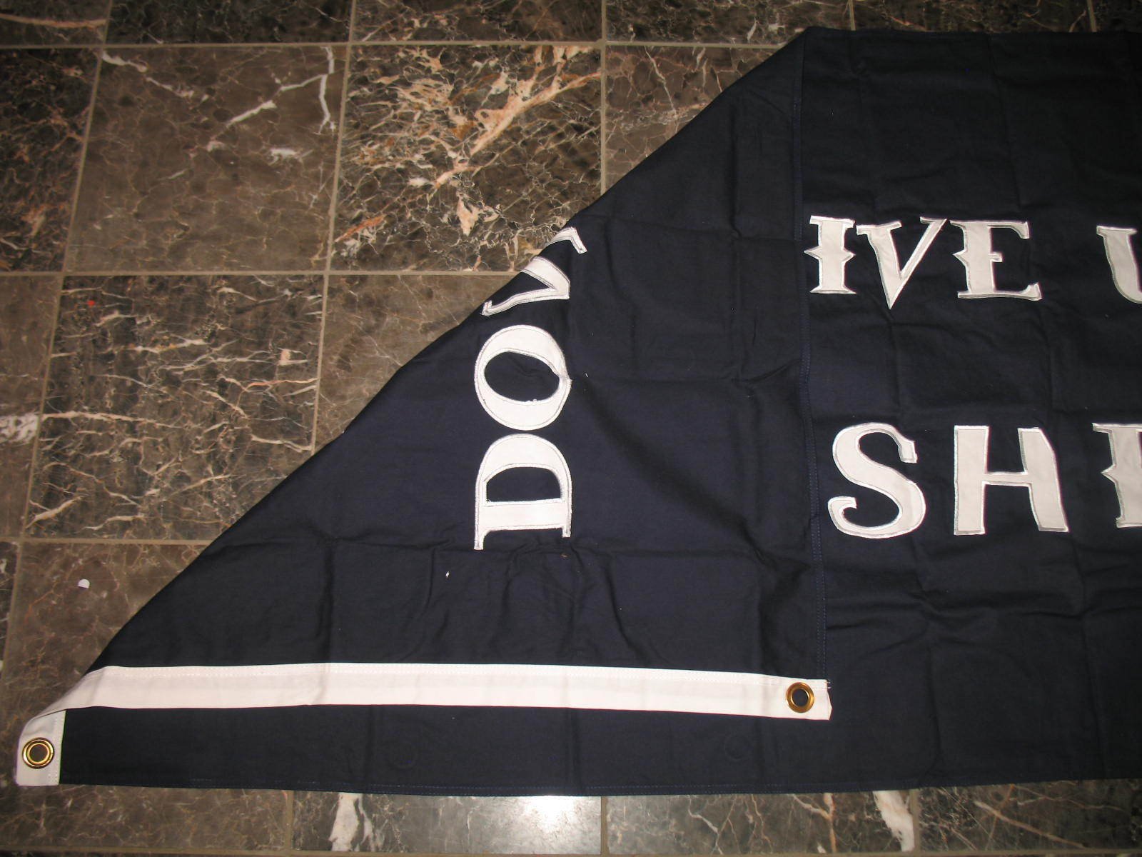 AES 3x5 Embroidered Sewn Commodore Perry Don't Give Up The Ship Cotton Flag 3'x5'