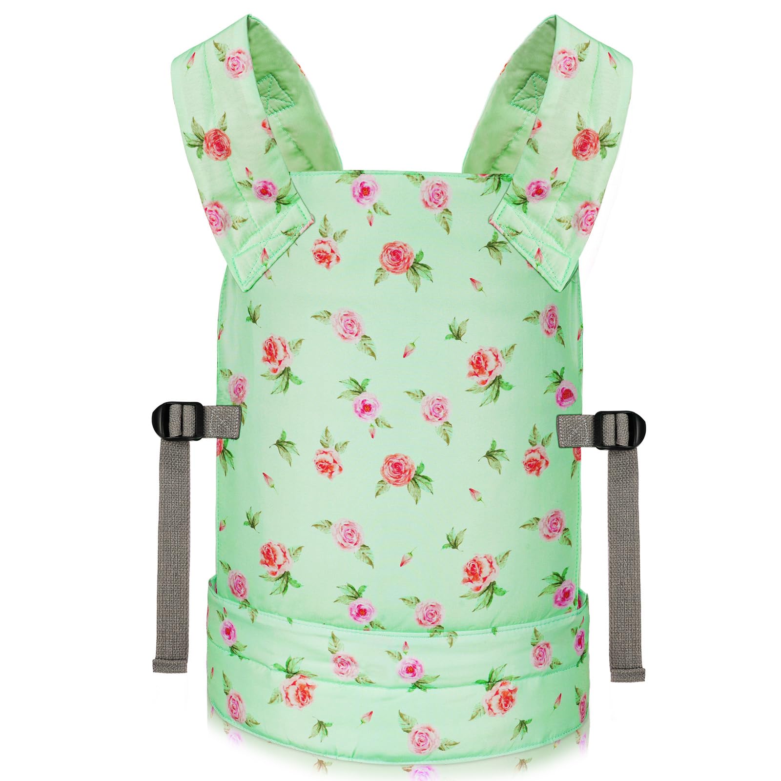 Aolso Baby Doll Carrier, Baby Doll Carrier Storage Bag Backpack, Front and Back Carrying with Adjustable Straps for Babies, Carrier Dolls Accessories for 14-18 Inch Dolls-Green