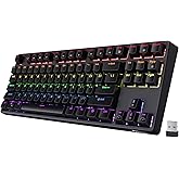RK ROYAL KLUDGE RK87 Sink87G RGB Wireless TKL Mechanical Gaming Keyboard, 87 Keys No Numpad Tenkeyless Compact 2.4G Wireless 